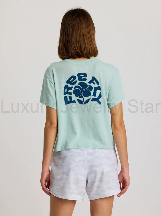 Women's Poppy Tee - Heather Ocean Mist