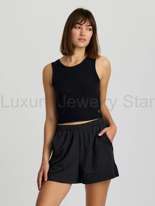 Women's Ribbed Bamboo Tank - Black