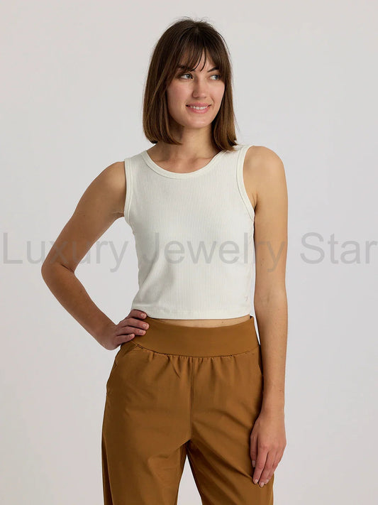 Women's Ribbed Bamboo Tank - Sea Salt