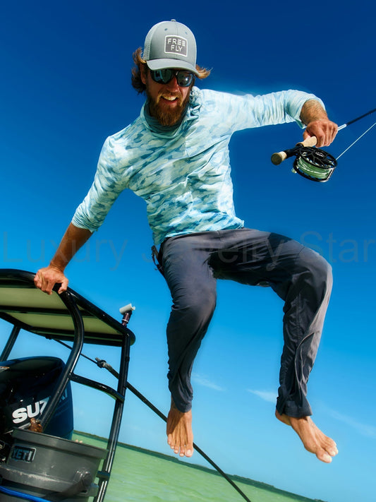 Men's Bamboo Lightweight Hoodie - Seasmoke Camo Surf Blue - image 2