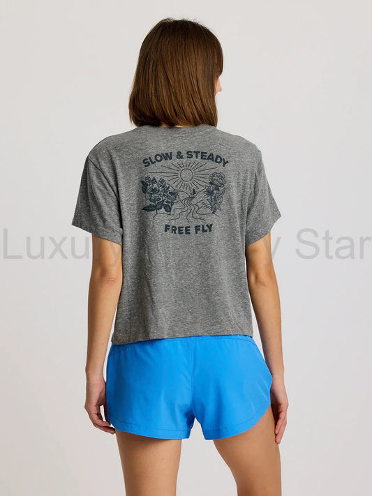 Women's Slow & Steady Meadow Tee - Heather Aspen Grey