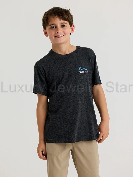 Youth Downshore Tee - Heather Black Sand - image 2