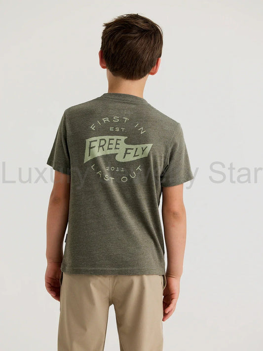 Youth First & Last Tee - Heather Fatigue
