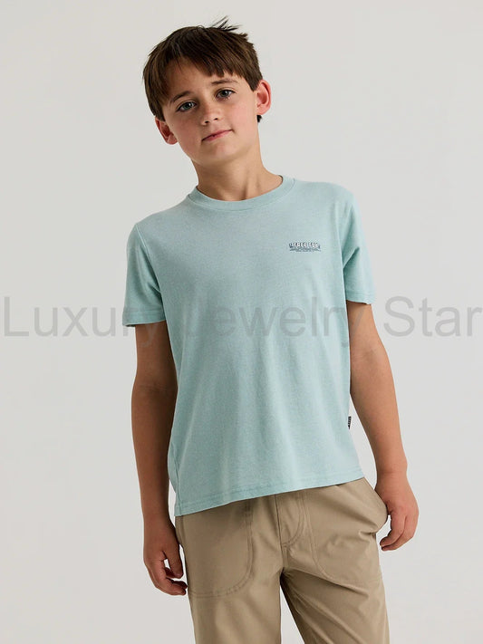 Youth Lazy Tides Tee - Heather Ocean Mist - image 2