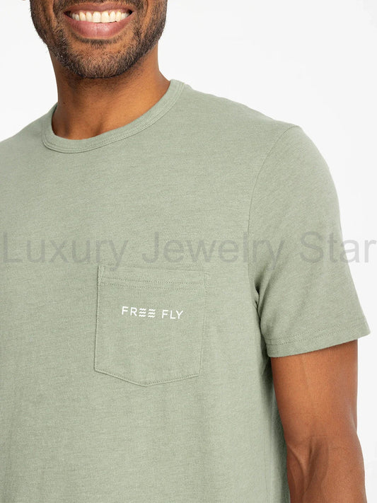 Channel Markers Pocket Tee - Heather Desert Sage - image 2