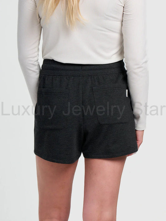 Women's Bamboo Lightweight Fleece Short - Heather Black - image 2