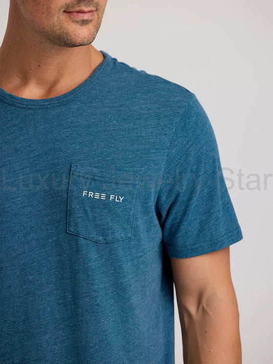 Salt & Sun Pocket Tee - Heather Legion Blue - image 2