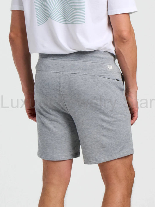 Men's Bamboo Lightweight Fleece Short - Heather Grey - image 2