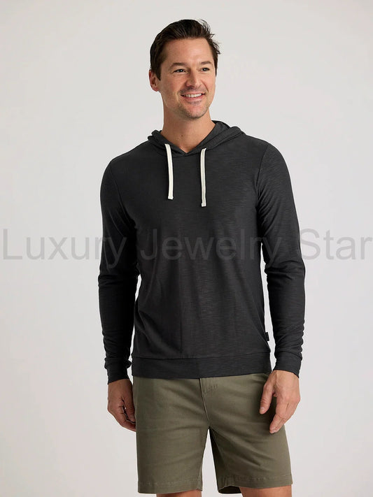 Men's Bamboo Slub Hoodie II - Black Sand