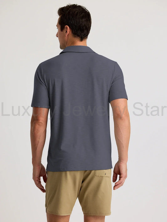 Men's Bamboo Slub Polo II - Storm Cloud - image 2