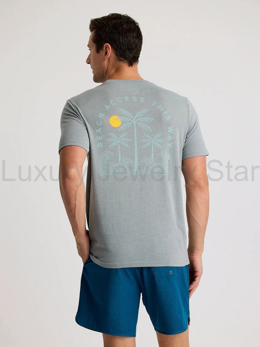 Beach Access Tee - Heather Slate