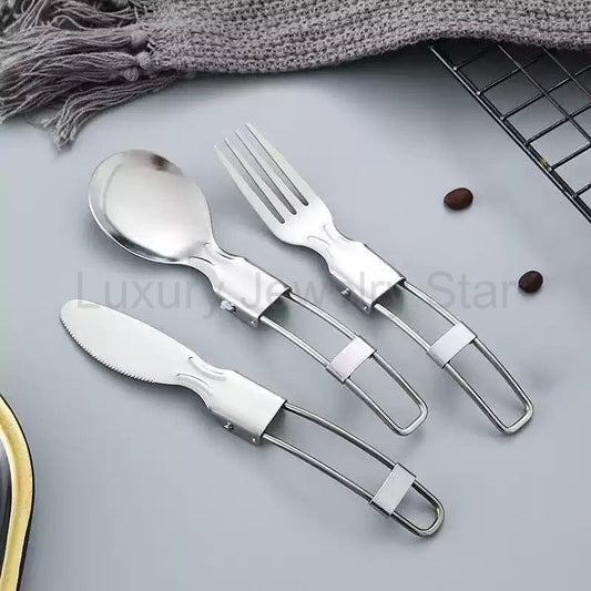 Portable 304 Stainless Steel Cutlery Set for Travel & Camping