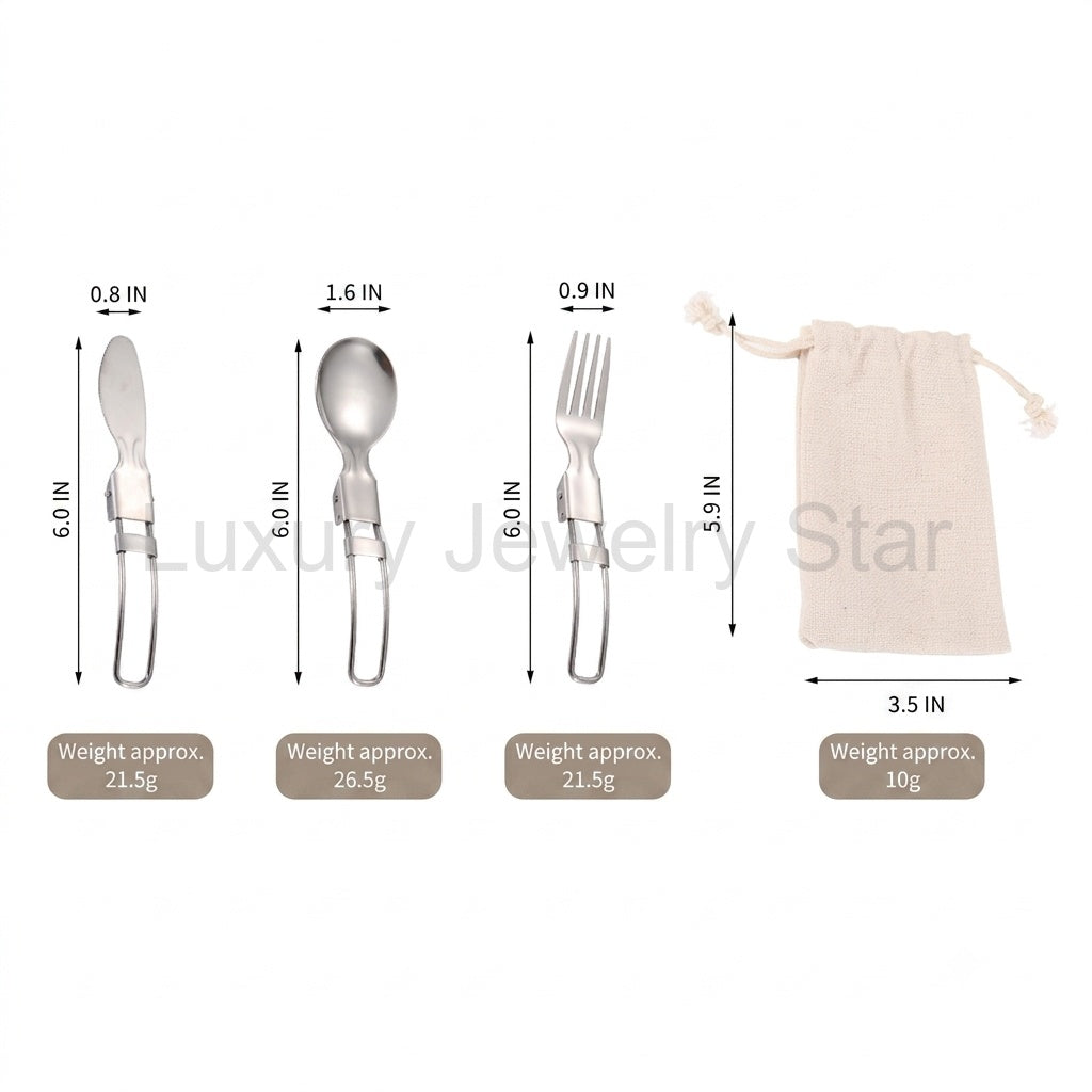 Portable 304 Stainless Steel Cutlery Set for Travel & Camping - image 3
