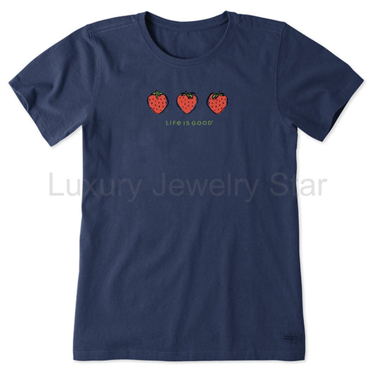 Women's Three Strawberries Crusher Tee - 129145