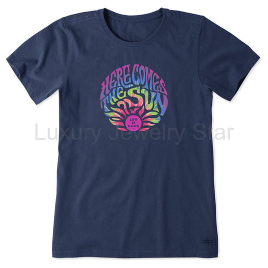 Women's Tie Dye Here Comes the Sun Short Sleeve Tee - 131312