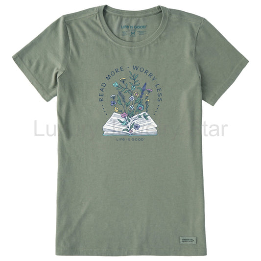 Women's Read More Flower Book Short Sleeve Tee - 129243