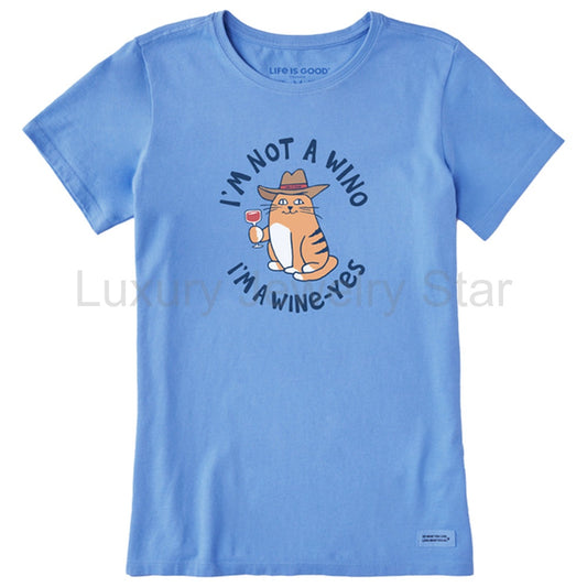 Women's Cat Wine-Yes Short Sleeve Tee - 129161