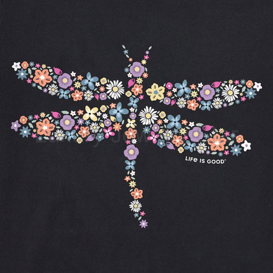 Women's Dragonfly Flowers Short Sleeve Vee - 129185 - image 2