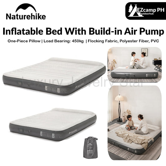 Naturehike Inflatable Bed With Build-in Air Pump Portable Lightweight 1-3 Persons Camping Luxury