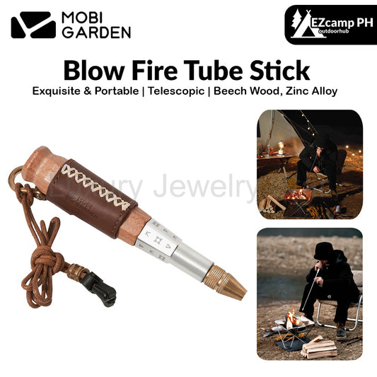 MOBI GARDEN Blow Fire Tube Stick Portable Lightweight Telescopic Stick Stainless Steel Retractable