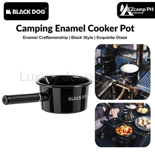 BLACKDOG Camping Enamel Cooker Pot Portable Ultralight 1L Milk Boiler Iron Pot Sauce Pan Polearm