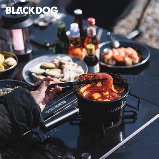 BLACKDOG Camping Enamel Cooker Pot Portable Ultralight 1L Milk Boiler Iron Pot Sauce Pan - image 2