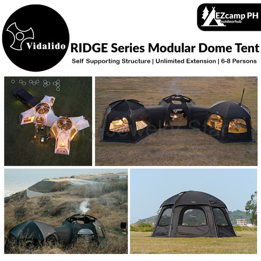 Vidalido RIDGE Series Modular Dome Tent Multiple Setup Geodesic Tent Large Space For Group Family