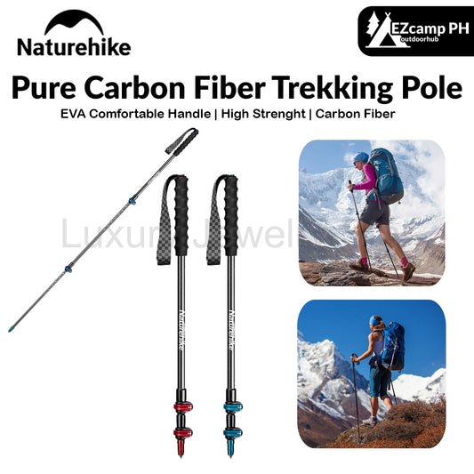 Naturehike ST10 Pure Carbon Fiber Trekking Pole Portable Ultralight 3-Section Telescopic External