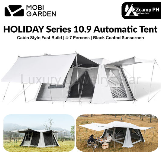Mobi Garden HOLIDAY Series 10.9 Fast Automatic Cabin Style Tent 4-7 Person Large Sunscreen