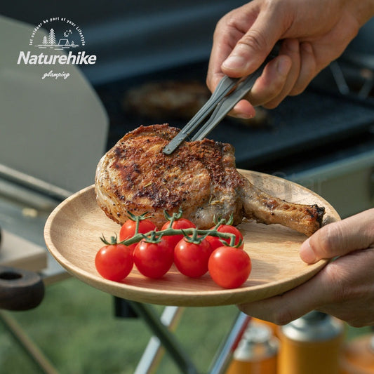 Naturehike Solid Wood Dish Plate Outdoor Camping Plate Wooden Round Pan Fruit Dishes - image 2