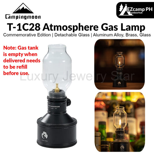 Campingmoon T-1C28 Atmosphere Gas Lamp Black Candle Light Gas Butane Lantern Tent Light Candle