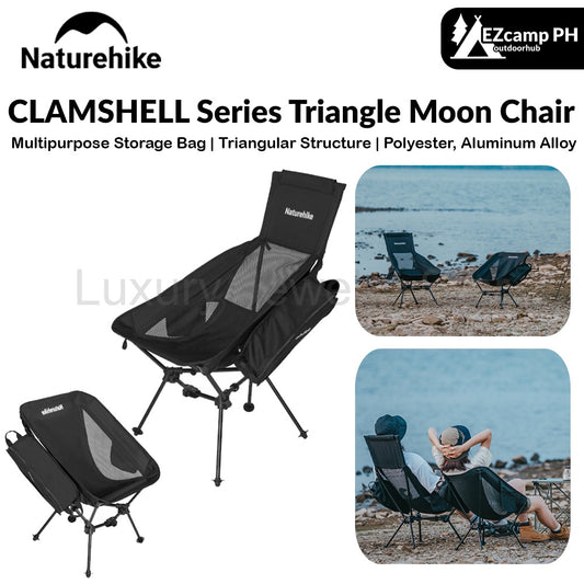 Naturehike CLAMSHELL Series Triangle Moon Chair Portable Ultralight Folding High Low Back Heavy Duty