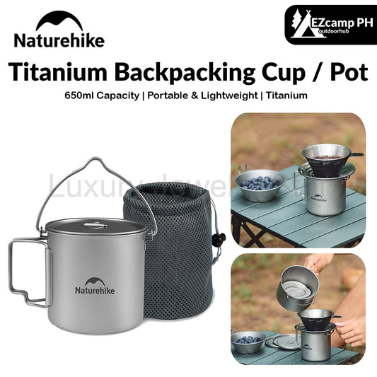 Naturehike Titanium Backpacking Cup / Pot Portable Ultralight Titanium Cup Outdoor Water Cup