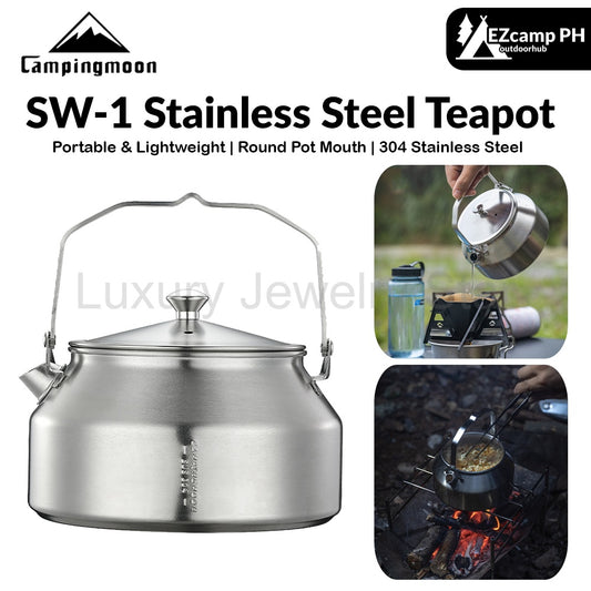 Campingmoon SW-1 Stainless Steel Teapot Portable Lightweight Outdoor Camping Kettle Pot 0.6-1L