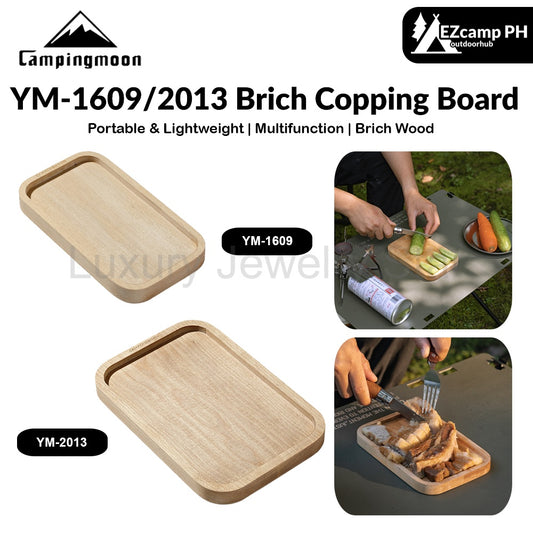 Campingmoon YM-1609/2013 Brich Copping Board Portable Lightweight Wood Cutting Board Double Sided