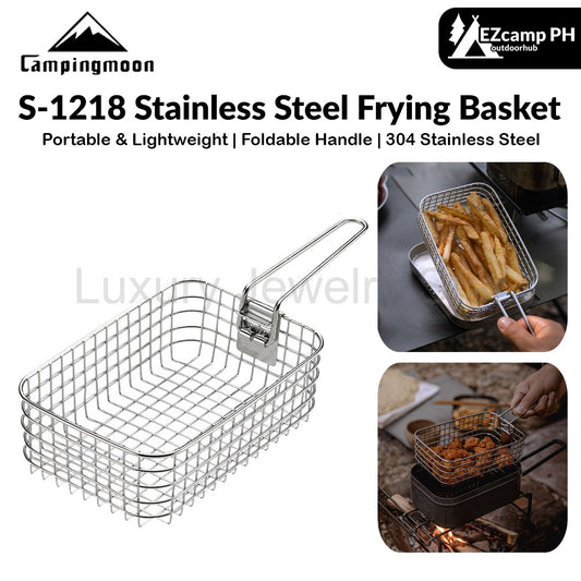 Campingmoon S-1218 Stainless Steel Frying Basket Portable Lightweight Mesh Strainer Deep Fryer For