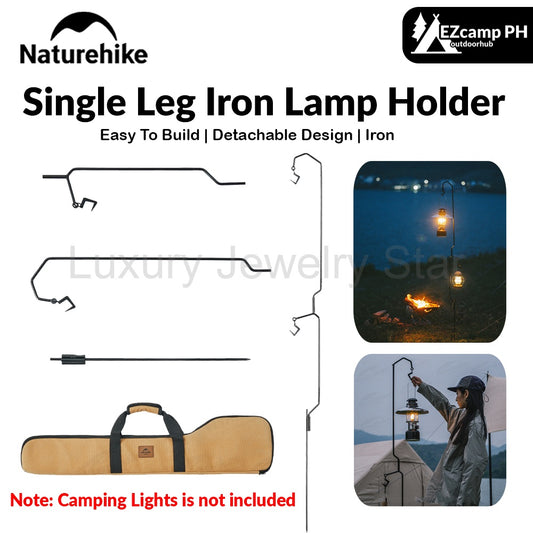 Naturehike Single Leg Iron Lamp Holder Portable Outdoor Hiking Camping Lamp Post Support Hanger