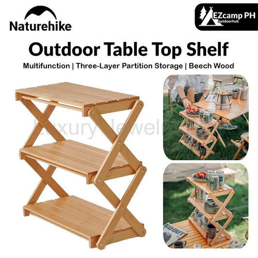 Naturehike Outdoor Table Top Shelf Portable Ultralight Camping Desktop Shelf Folding Table Storage