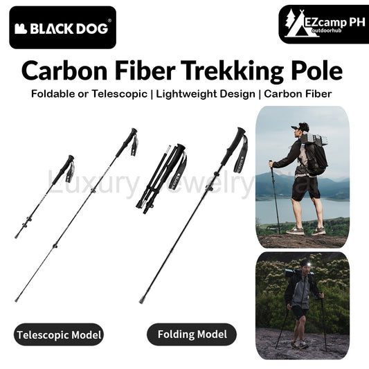 BLACKDOG Carbon Fiber Trekking Pole Portable Ultralight Three Section Folding / Telescopic Walking