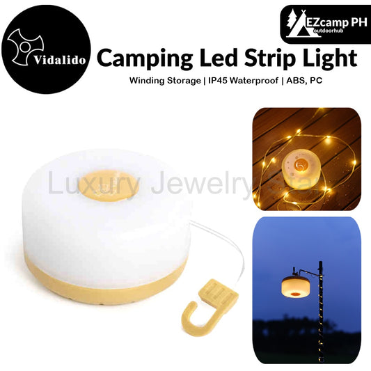 Vidalido Camping Led Strip Light Portable Lightweight Retractable Rechargeable Outdoor Waterproof