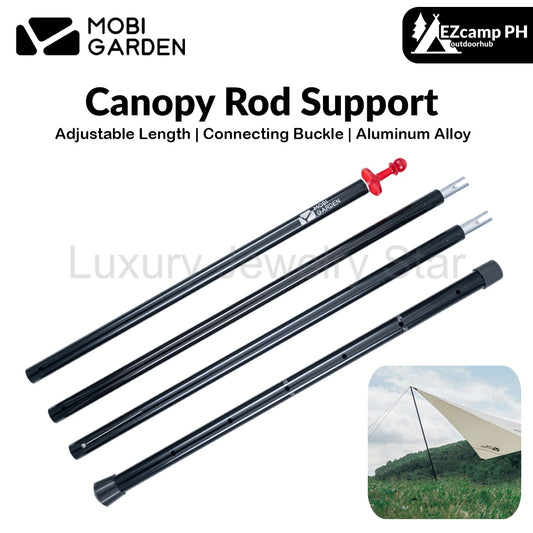 Mobi Garden Canopy Rod Support Portable Ultralight Thickened 4 Section Adjustable Awning Canopy Pole