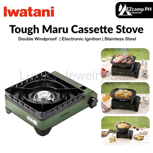 Iwatani Tough Maru Cassette Stove Portable Lightweight Butane Canister Stove with Integrated Double