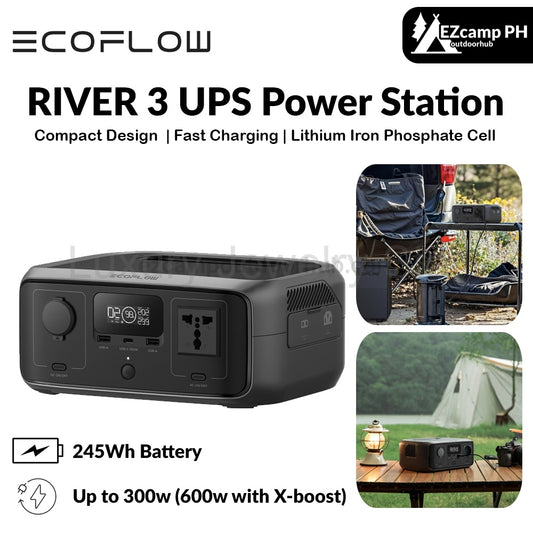 Ecoflow River 3 245 UPS Power Station Portable Lightweight Compact Fast Charging Power Supply 220V