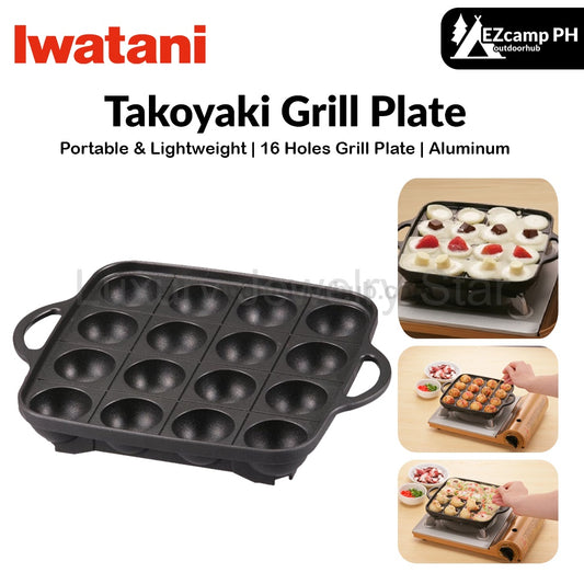Iwatani CB-A-TKP Takoyaki Grill Plate 16 Holes Thick Aluminum Alloy Material Non-Stick Coated