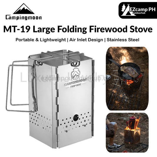 Campingmoon MT-19 Large Folding Firewood Stove Portable Fire Starter Charcoal Burner Grill Stove