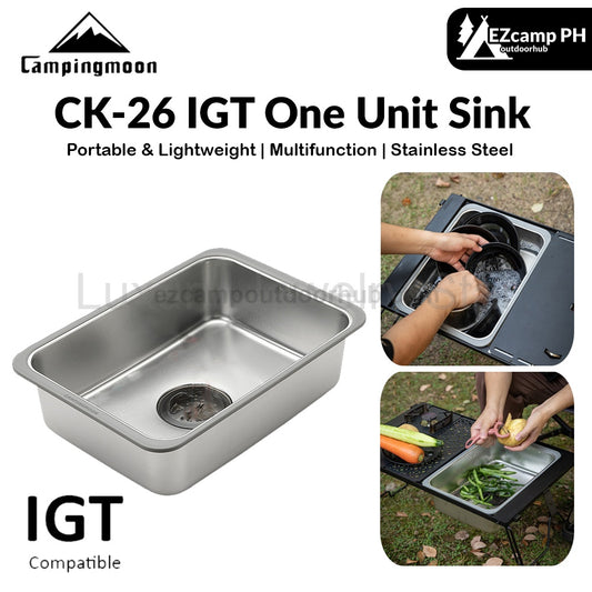 Campingmoon CK-26 IGT One Unit Sink Portable Lightweight Multi-Function Storage Basin Stainless