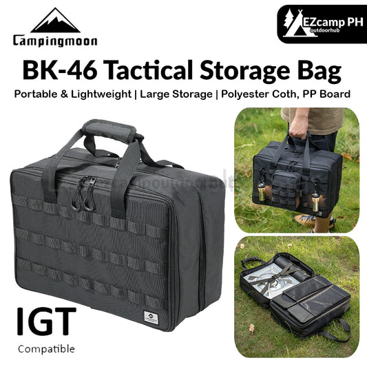 Campingmoon BK-46 Tactical Storage Bag Portable Lightweight IGT Compatible Black Large Integrated
