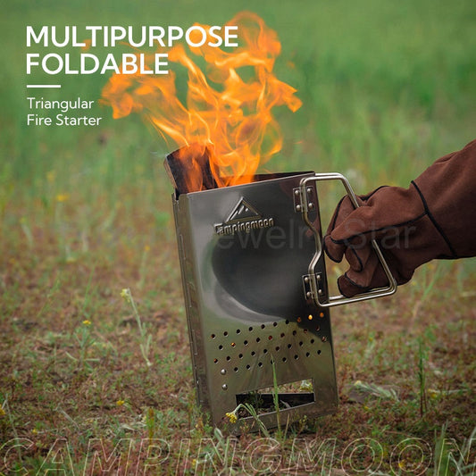 Campingmoon MT-17 Triangular Fire Starter Portable Foldable Multifunctional Charcoal - image 2