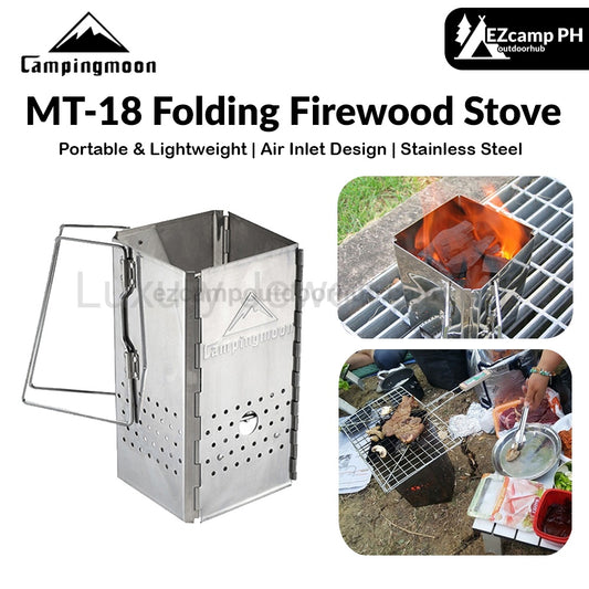 Campingmoon MT-18 Folding Firewood Stove Foldable Mid-Size Charcoal Igniter Fire Starter Burner Four