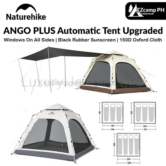 Naturehike ANGO PLUS Automatic Tent Upgraded Portable Lightweight 3-4 Persons Quick Opening Tent